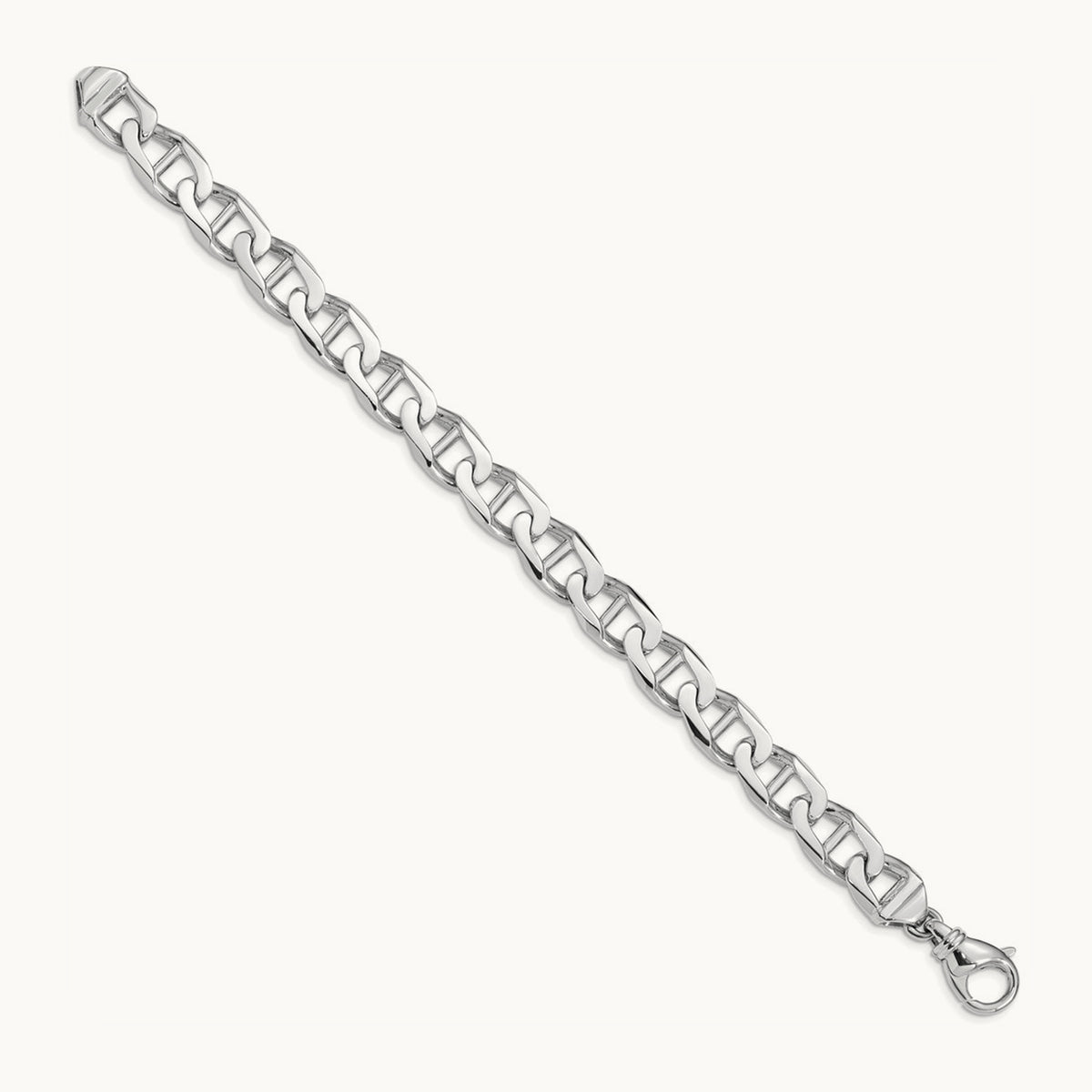 Hand-polished Anchor Link Bracelet — 14K White Gold, 10.3mm