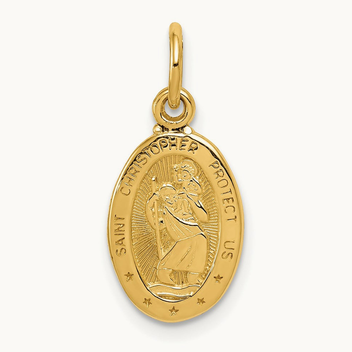 Saint Christopher Medal Charm, 14K