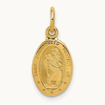Saint Christopher Medal Charm, 14K
