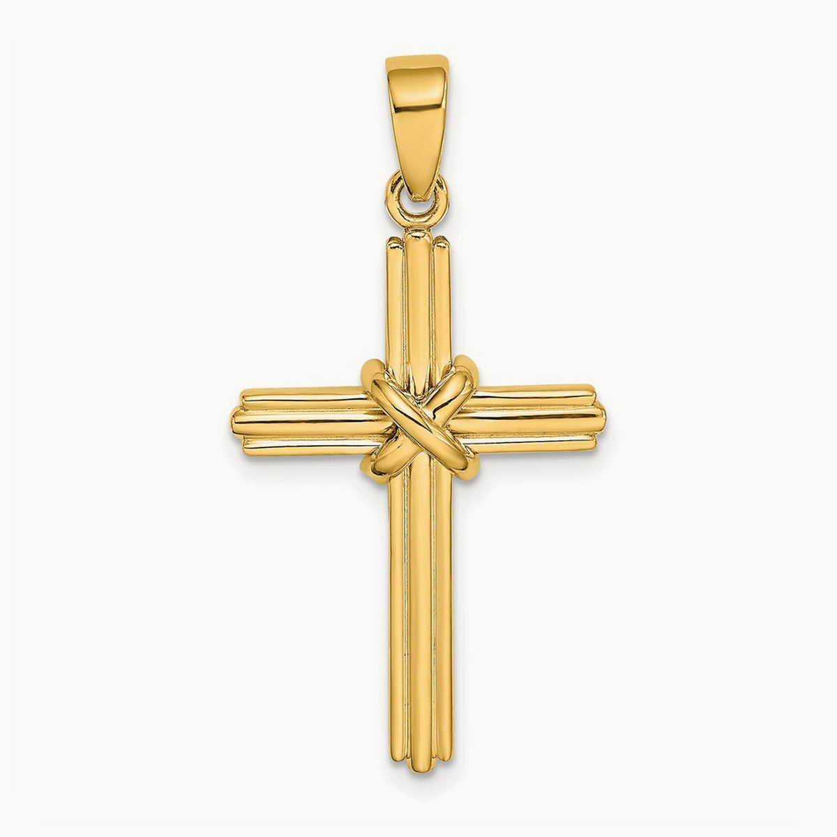 Polished with X Center Cross Charm — 33.9mm