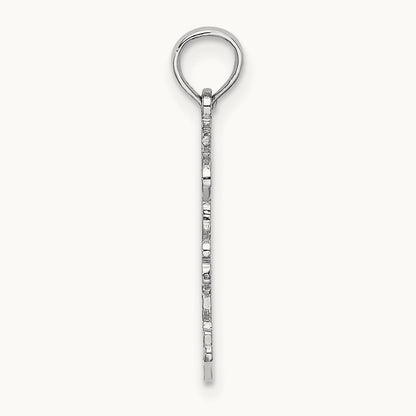 Double Palm Trees Pendant — 14K White Gold, 16.7mm