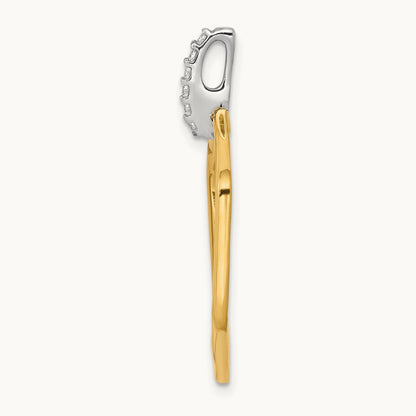 1/15ct. Diamond Fancy Hexagon Pendant, 14K Two-tone