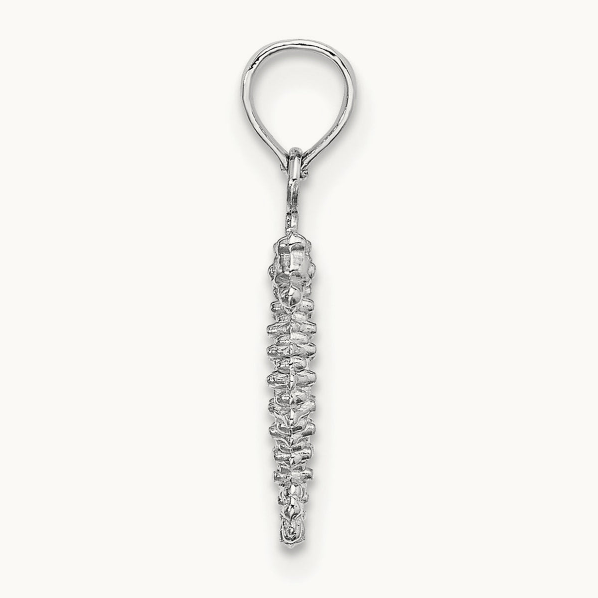 3-D Mini Seahorse Charm — 14K White Gold