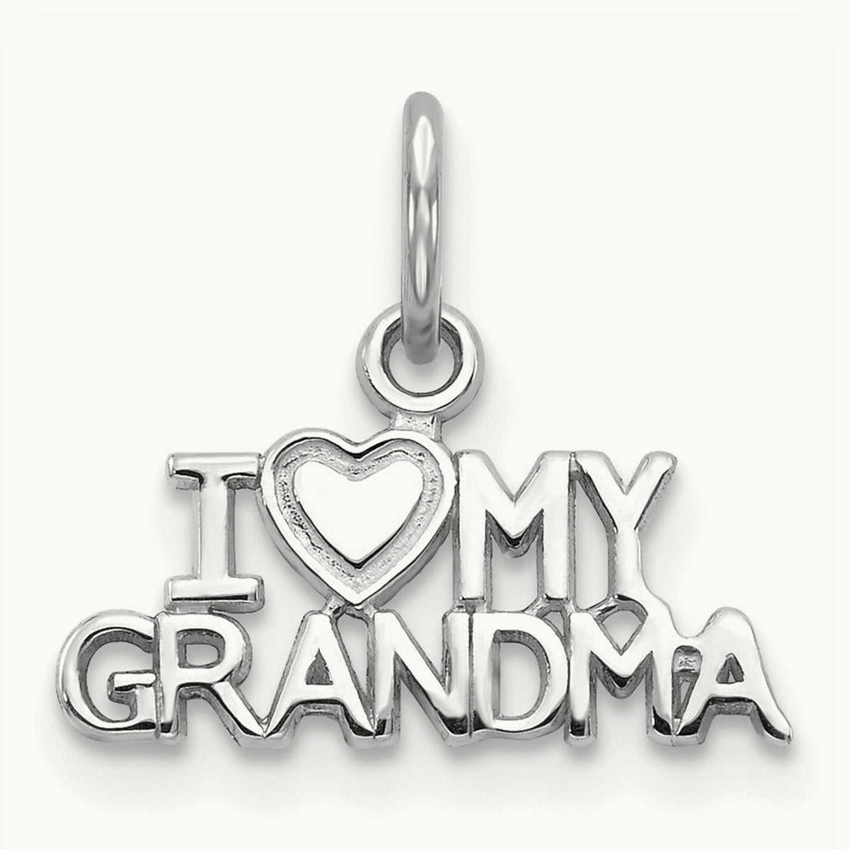 I HEART MY GRANDMA Charm — 14K White Gold