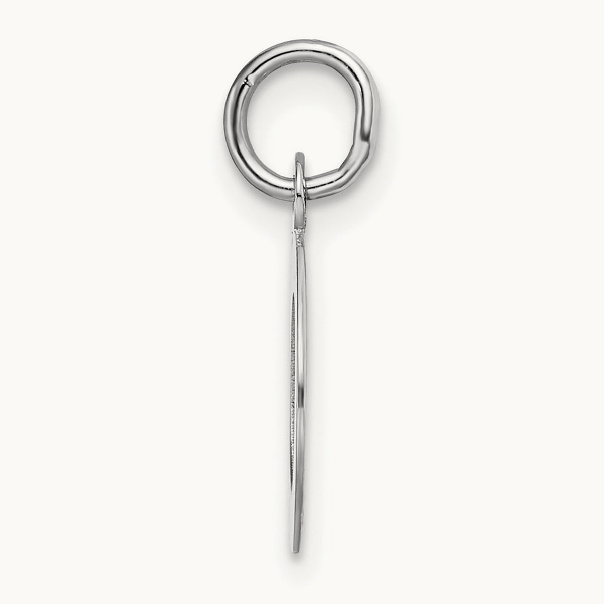 Small Block Initial Charm — 14K White Gold, O