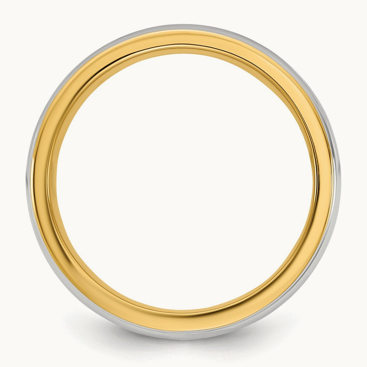 Y/W Single Banded Wedding Band, 8mm, 14K Two-tone