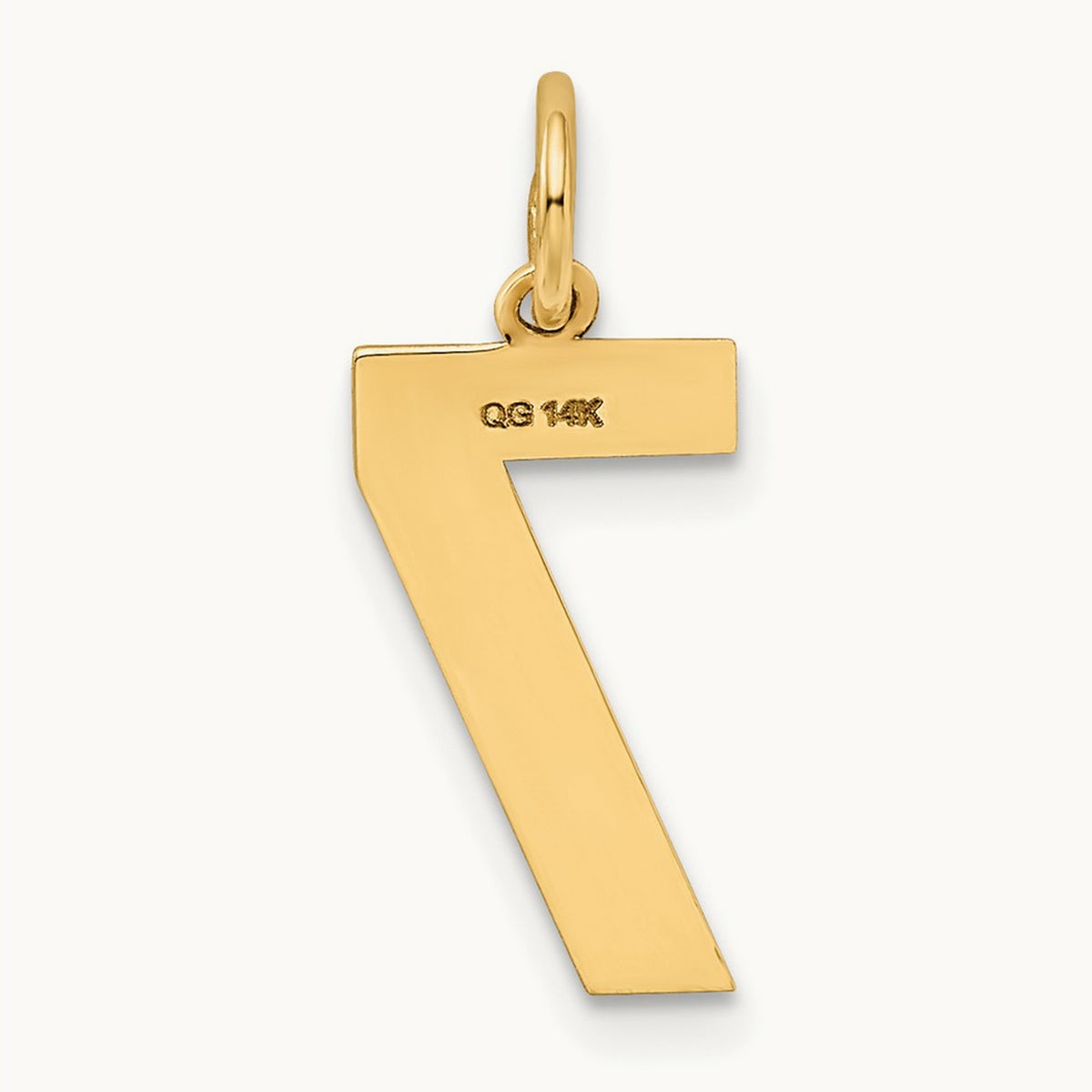 Medium Satin Number 7 Charm — 14K Yellow Gold