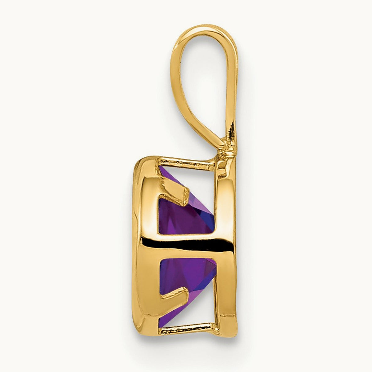 Amethyst bezel pendant — photo set