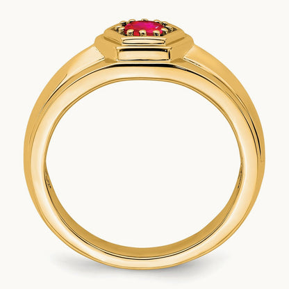 Ruby Mens Ring, 14K