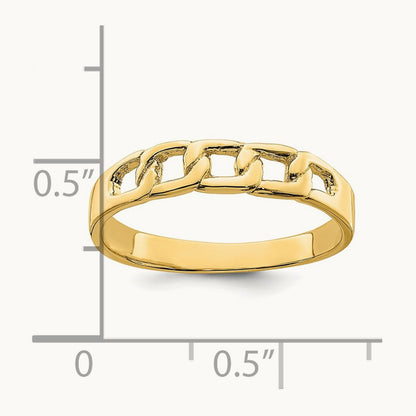 Polished Link Band Ring, 14K