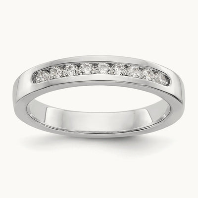 9-Stone Diamond Channel Band, Platinum