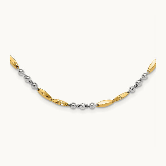 Polished Necklace, 14K Two-tone