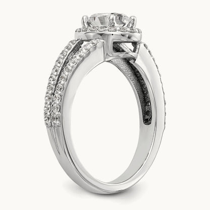 Oval Semi-Mount Halo Engagement Ring, 0.50 ct tw