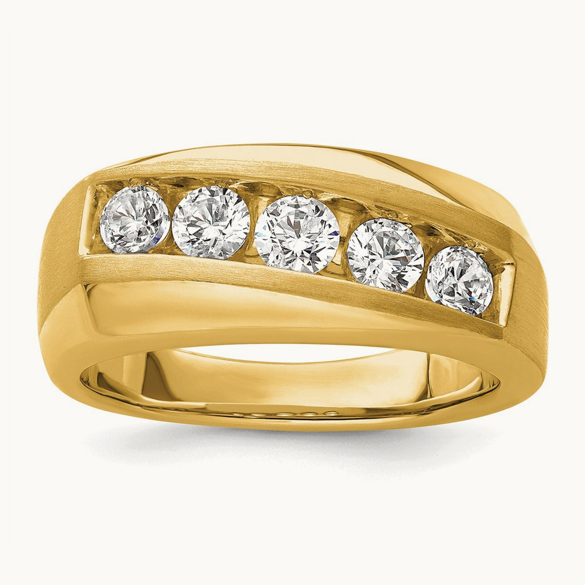 5 Stone Men's Ring — 10K Yellow Gold, 10