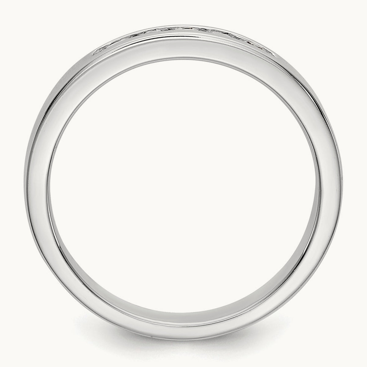 5-Stone Diamond Channel Band, 14K White Gold