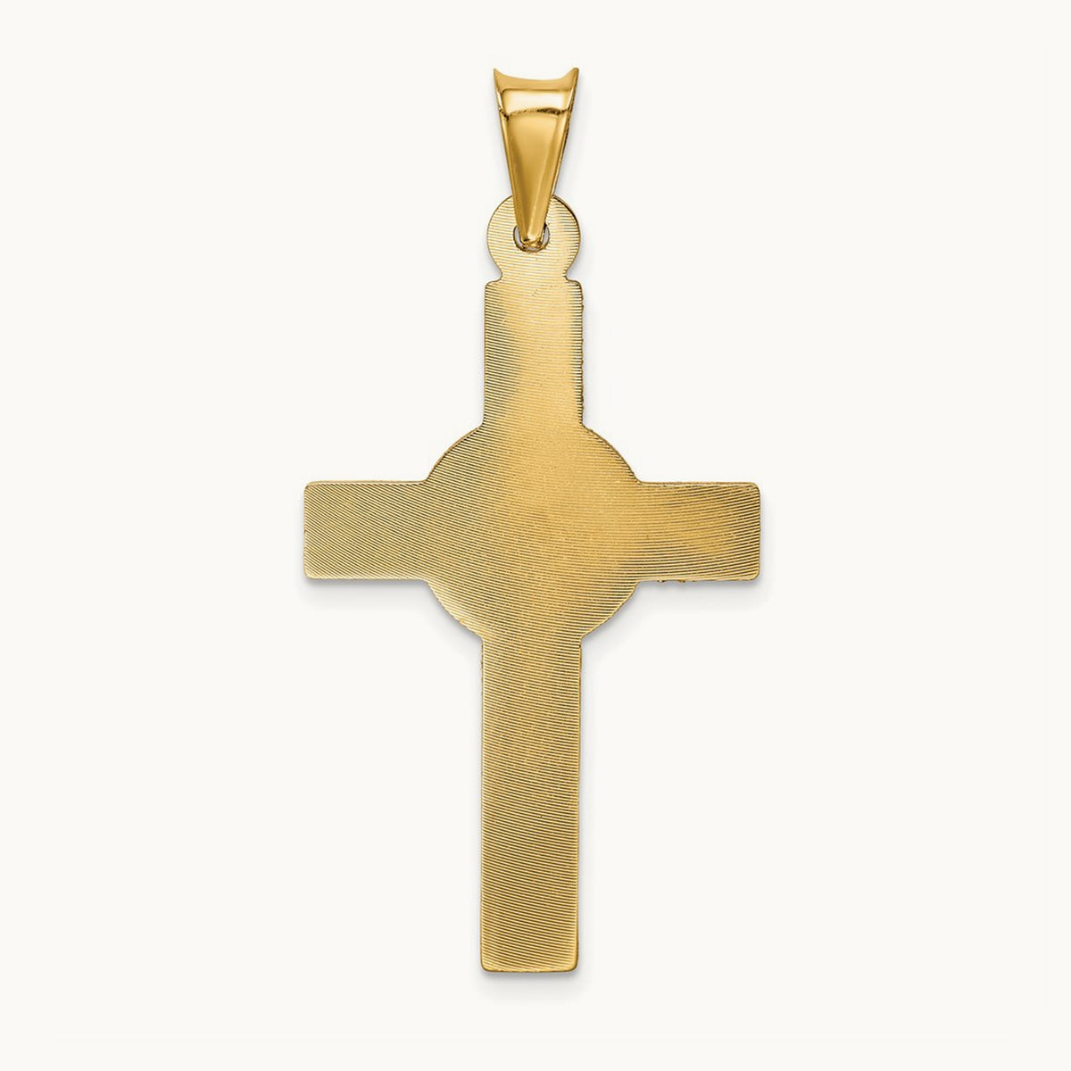 Polished Satin and D/C Crucifix Pendant, 14K