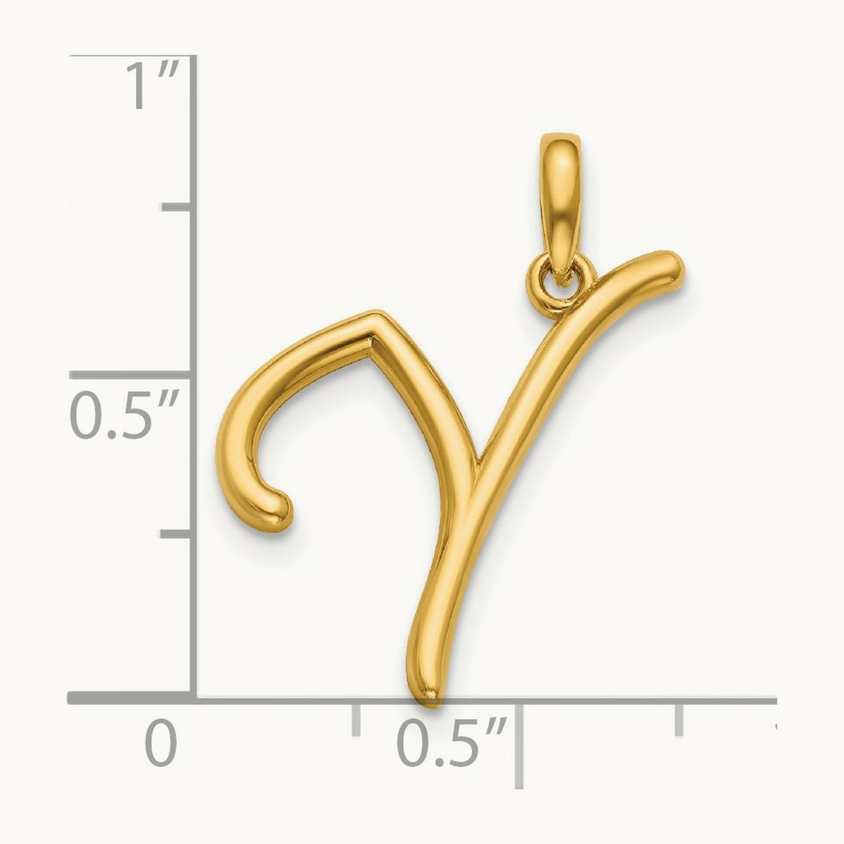Fancy Letter Y, 14K Yellow Gold