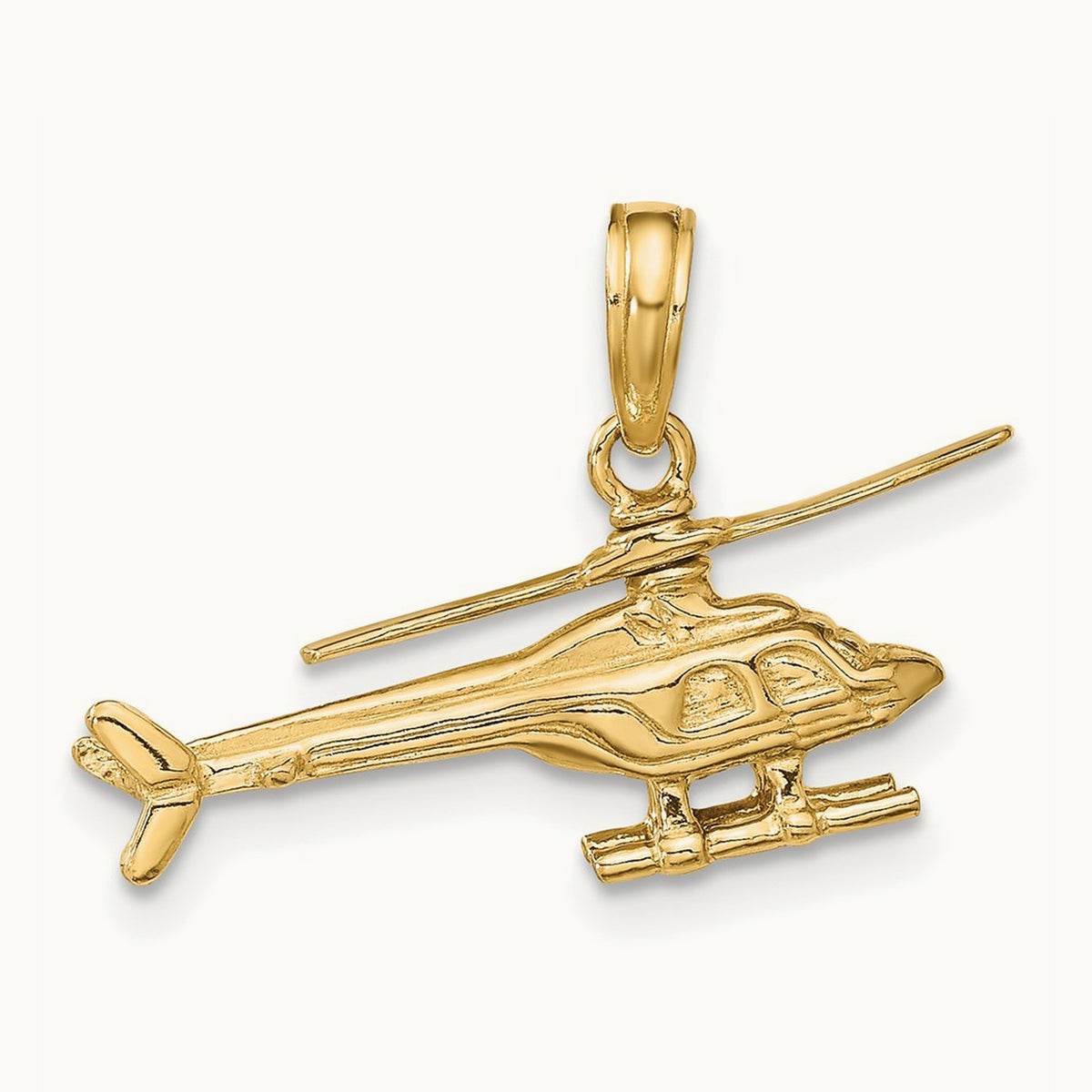 3-D Moveable Helicopter Pendant, 14K