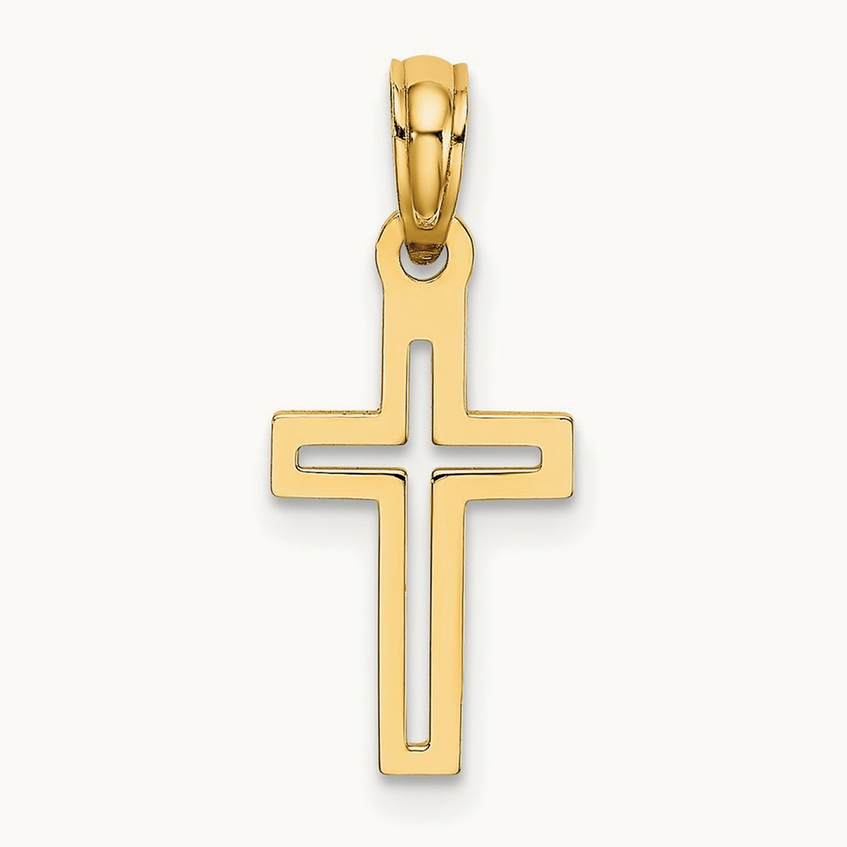 D/C Cross Charm — 14K Yellow Gold, 22mm