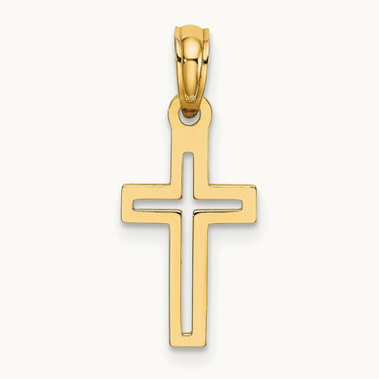 D/C Cross Charm — 14K Yellow Gold, 22mm
