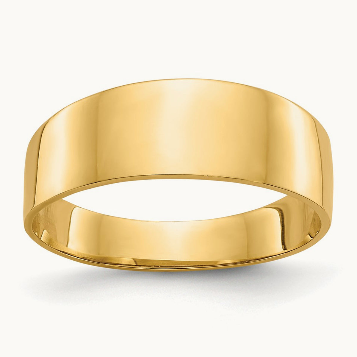 3- Flat-top Tapered Cigar Band Ring, 6mm, 14K