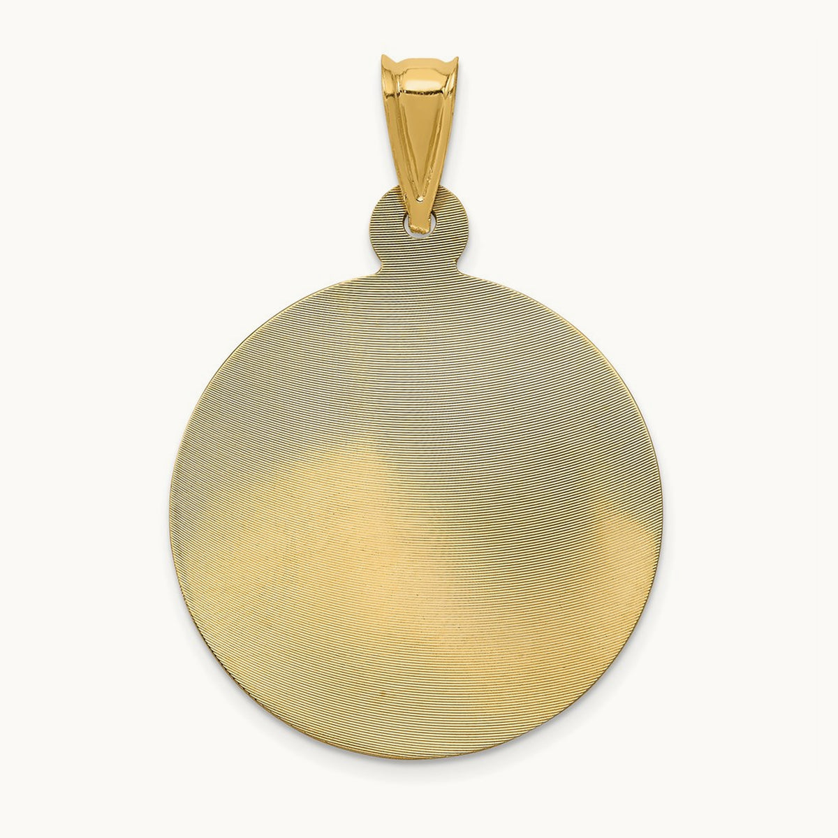 Polished Diamond-cut Lady Of Guadalupe Circle Pendant — 14K Two-Tone Gold, 34mm