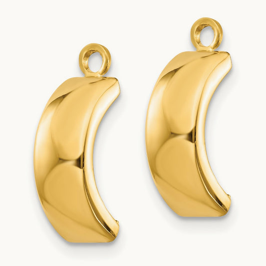 Polished Earring Jackets — 14K Yellow Gold
