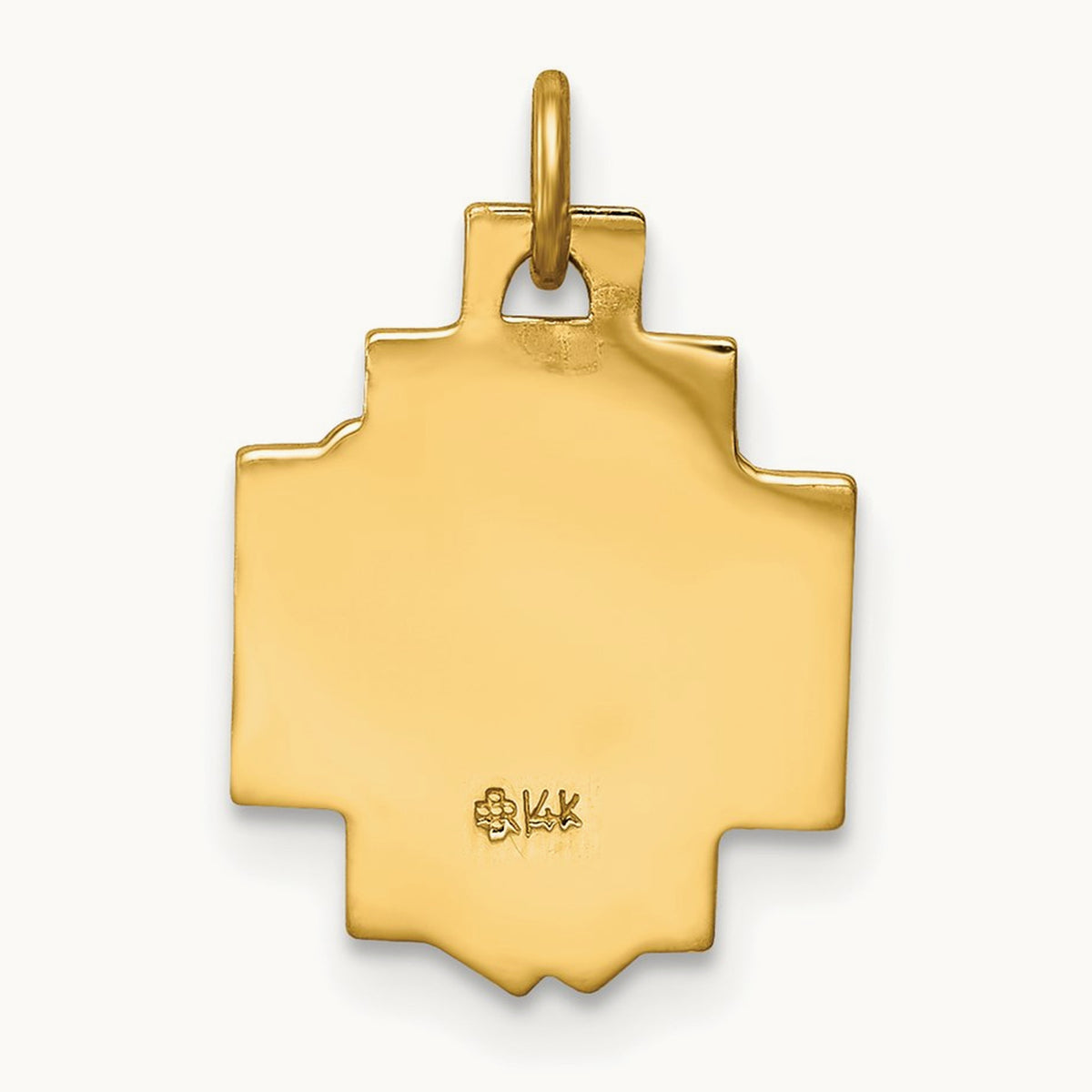 Hollow Polished/Satin Small Jesus Cross Medal, 14K