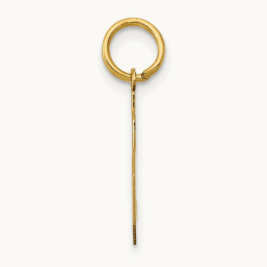 Medium Polished Number 5 Charm — 14K Yellow Gold