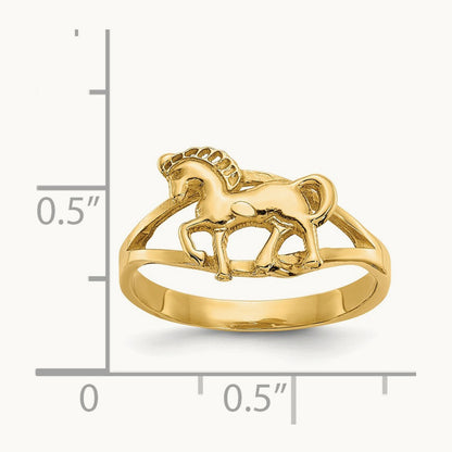 Polished Horse Ring, 14K