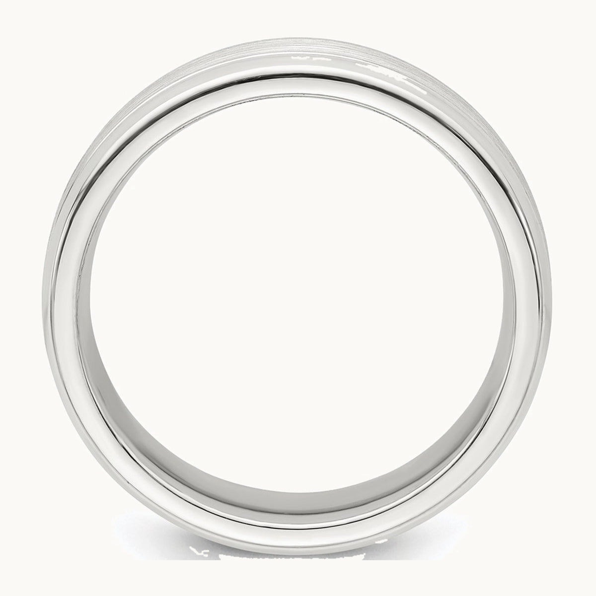 Sterling Silver 6mm Brushed Flat Grooved Beveled Edge Fancy Band
