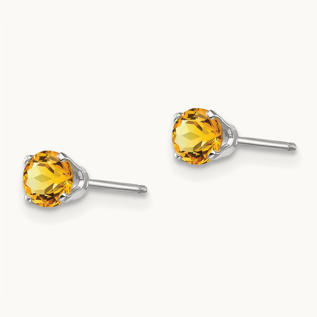 Citrine Stud Earrings — 4mm