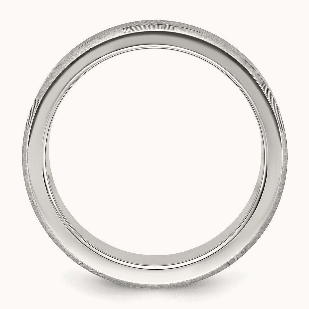 Brushed Laser Design Band, 8mm, Stainless Steel