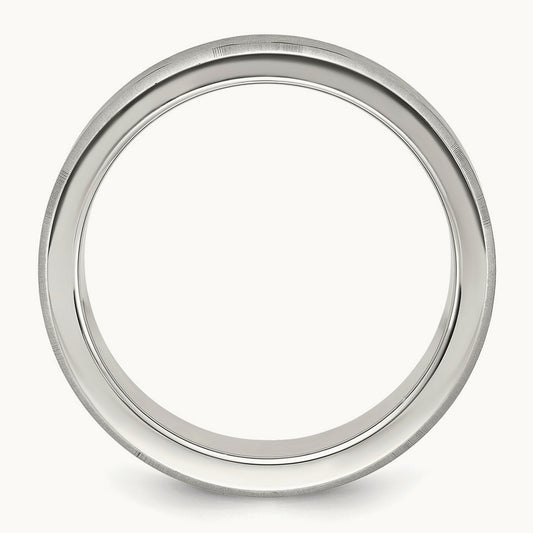 Brushed Laser Design Band, 8mm, Stainless Steel