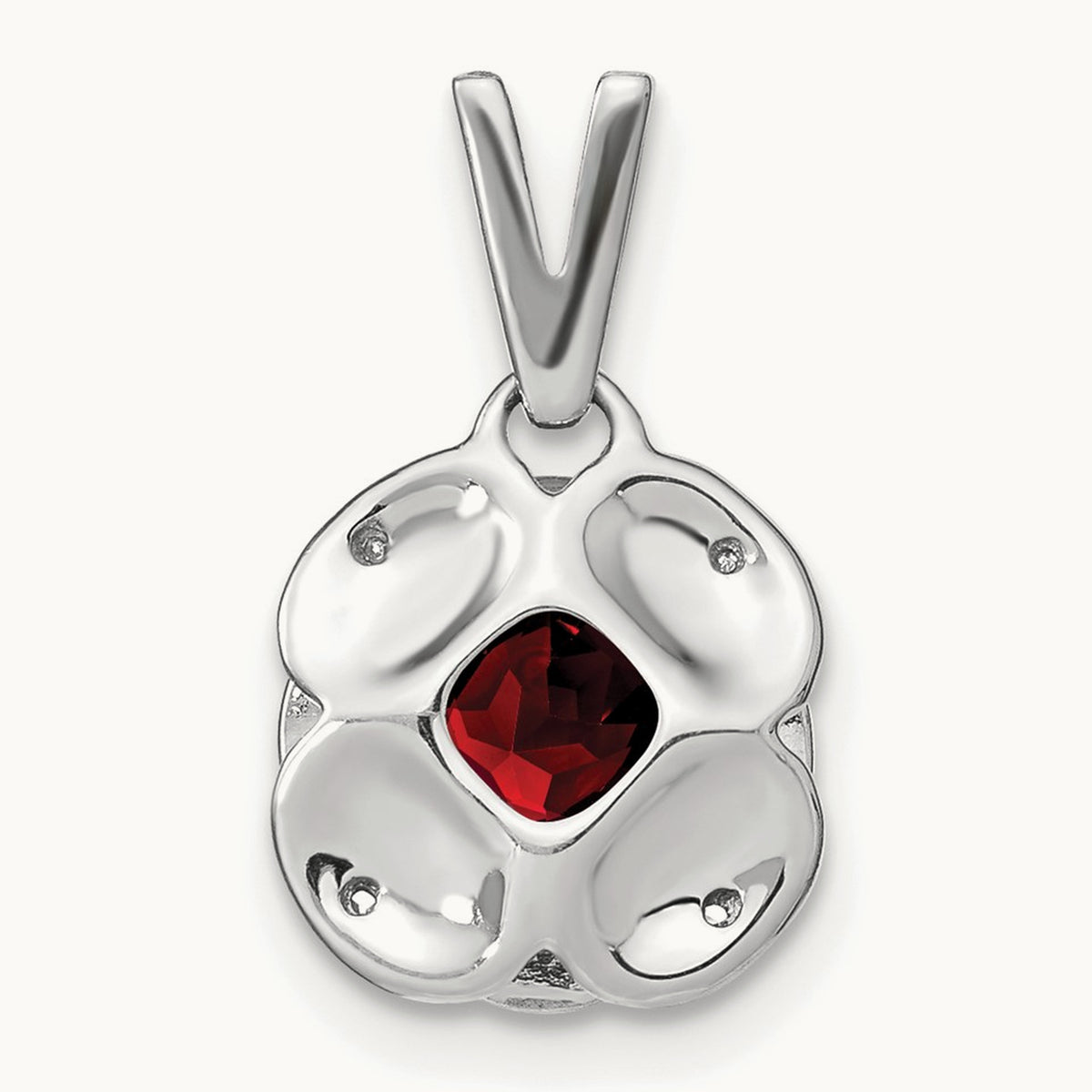 Cushion Garnet and Diamond Pendant — photo set