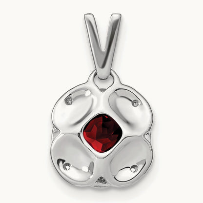 Cushion Garnet and Diamond Pendant — photo set