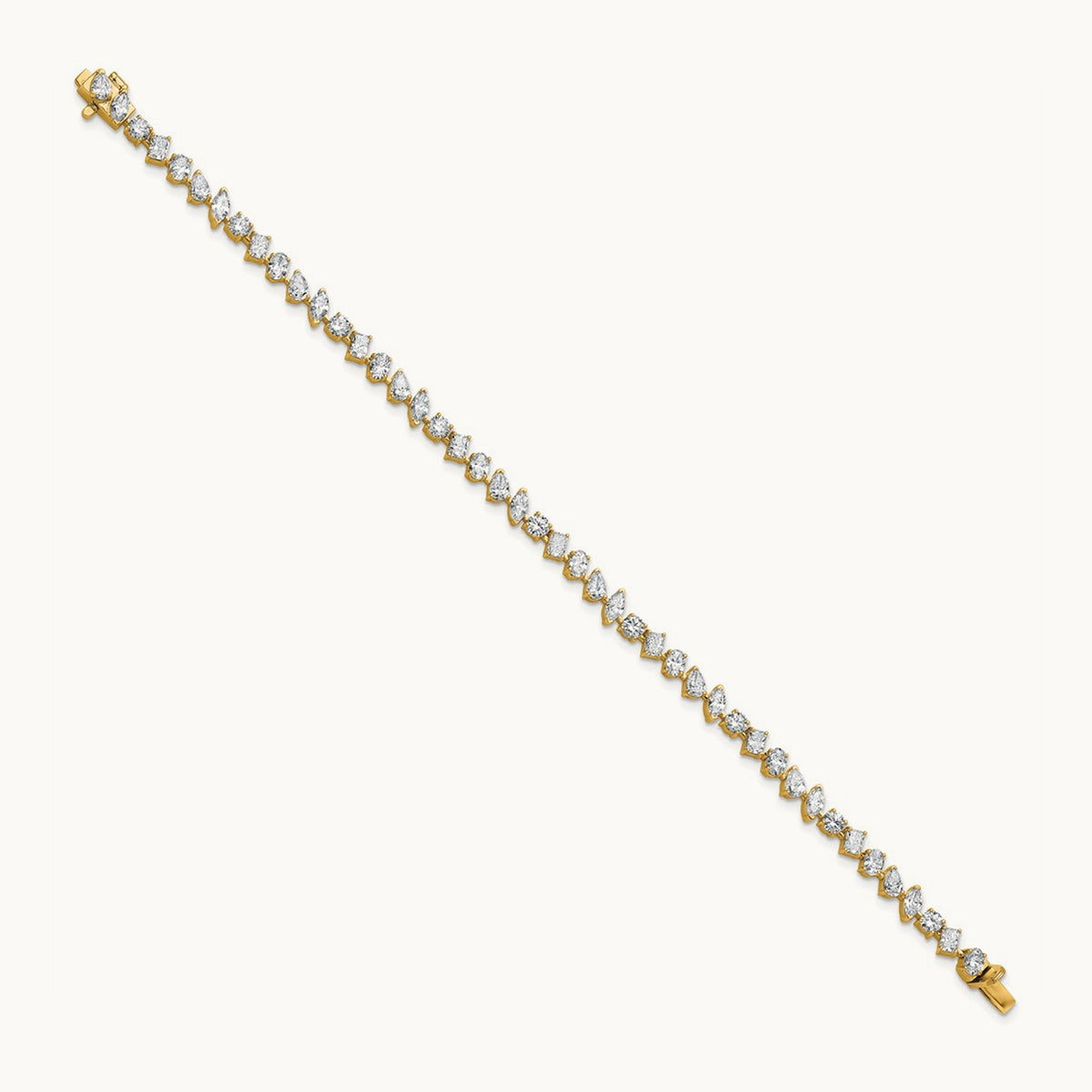 Multiple Shape Tennis Bracelet, 5.25 ct tw Lab-Grown Diamond — 14K Yellow Gold