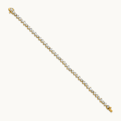 Multiple Shape Tennis Bracelet, 5.25 ct tw Lab-Grown Diamond — 14K Yellow Gold