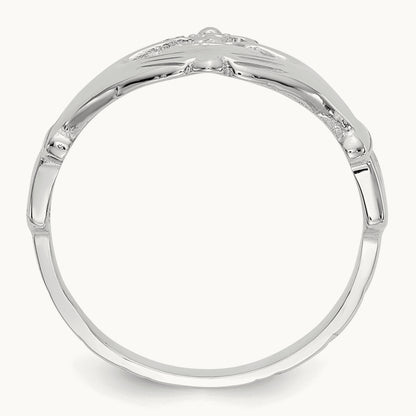Polished Claddagh Ring, 14K White Gold