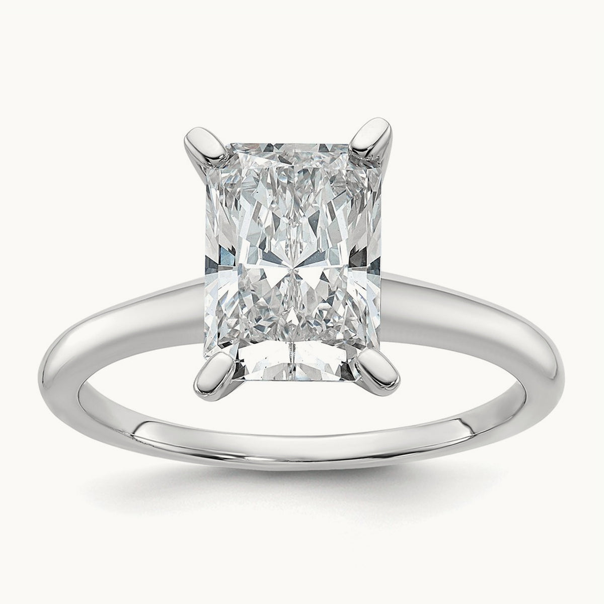 Radiant Solitaire Engagement Ring, 0.50-5.00 ct tw Lab-Grown Diamond — 2 1/4 ct, 14K White Gold