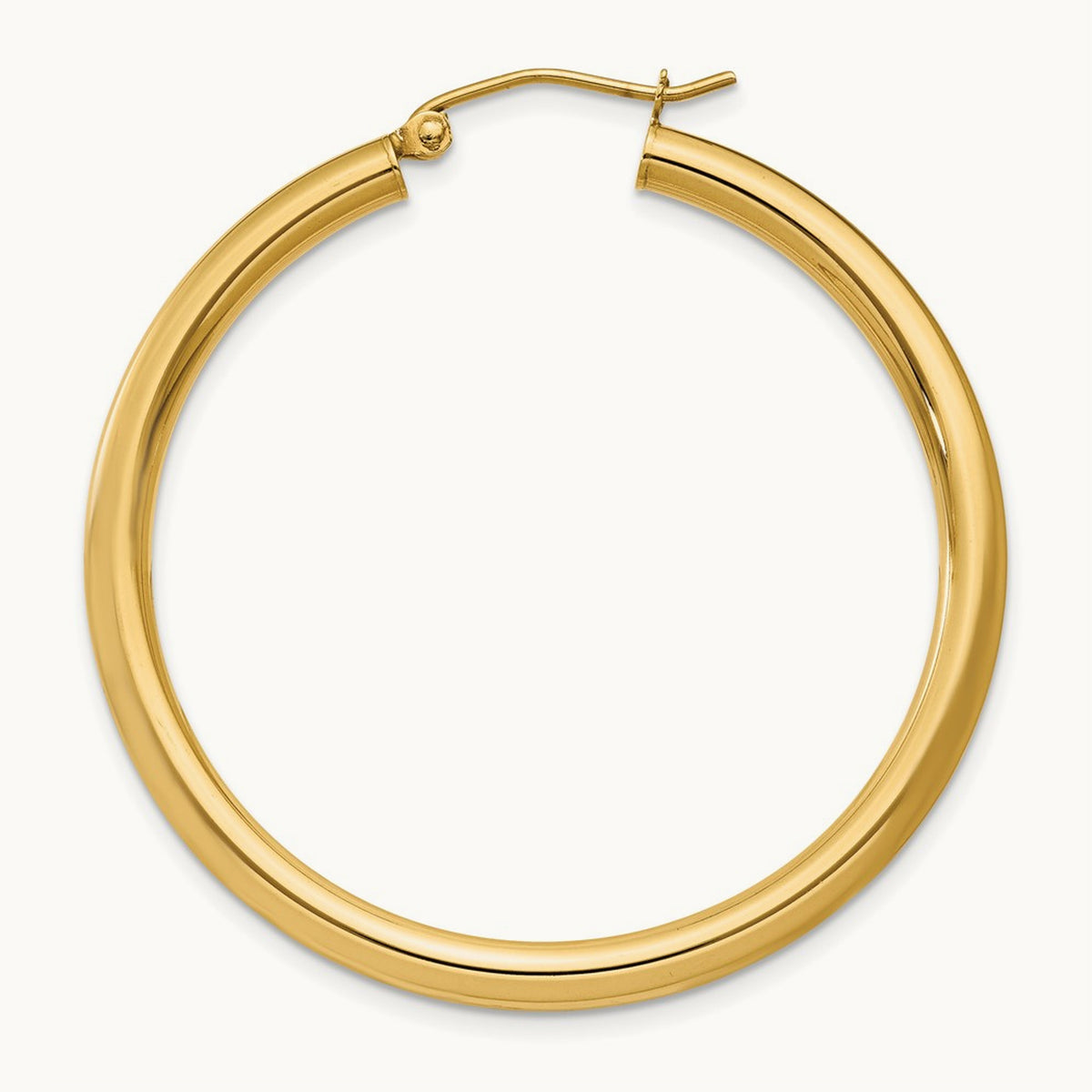 Single 14K Polished Tube Hoop Earring, 3mm