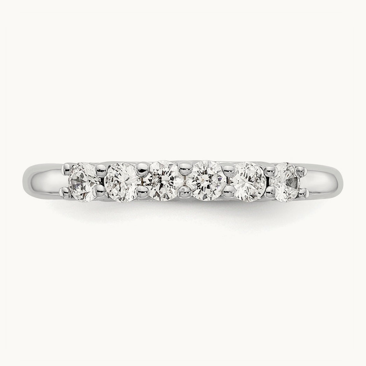 6-Stone Diamond Band, 14K White Gold