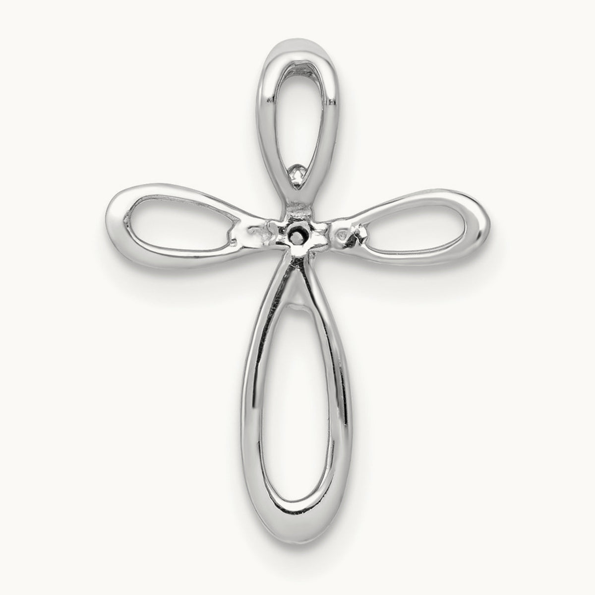 1/20ct. Diamond Cross Chain Slide — 14K White Gold, 19mm, 0.047 ct