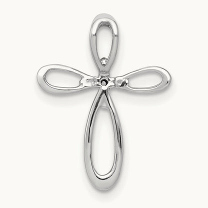1/20ct. Diamond Cross Chain Slide — 14K White Gold, 19mm, 0.047 ct