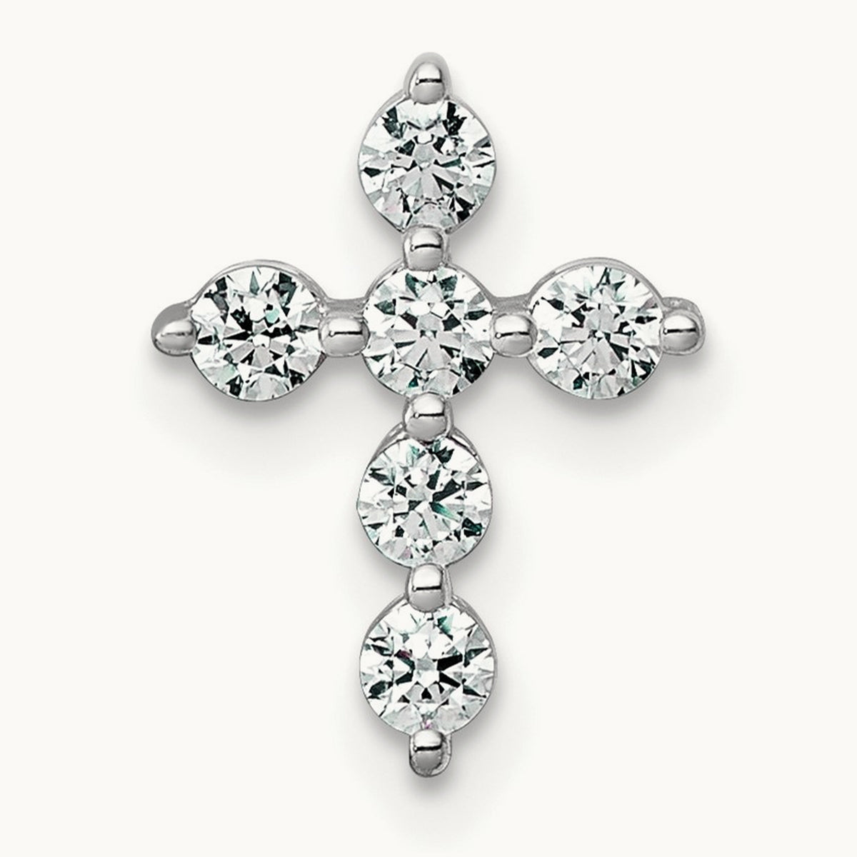 Cross Chain Slide Pendant, 0.25-0.50 ct tw Lab-Grown Diamond — 1/4 ct, 14K White Gold