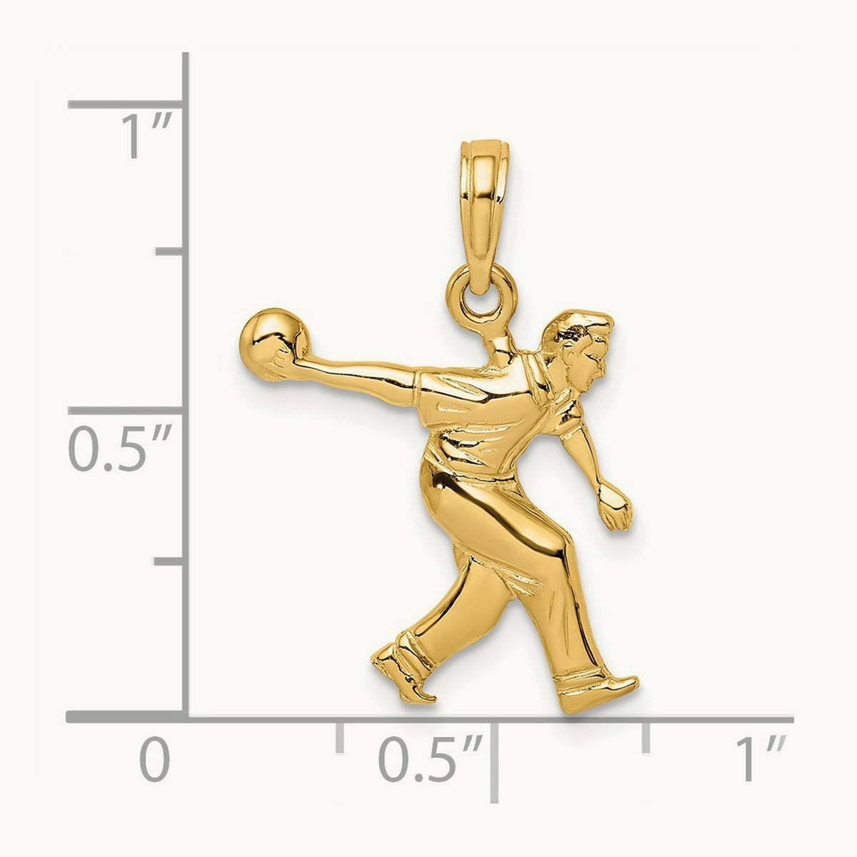 Male Bowling Charm, 14K