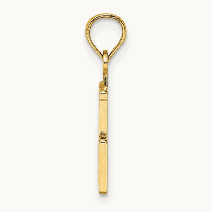 Polished Number 75 Pendant, 14K
