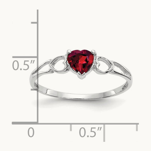 Rhodolite Garnet Birthstone Ring, 14K White Gold
