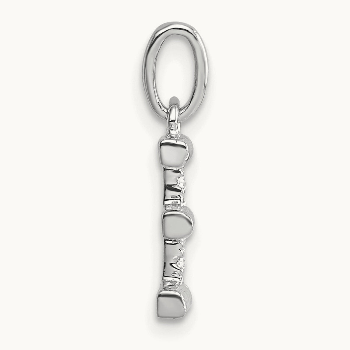 Twisted Diamond Charm — 14K White Gold, E