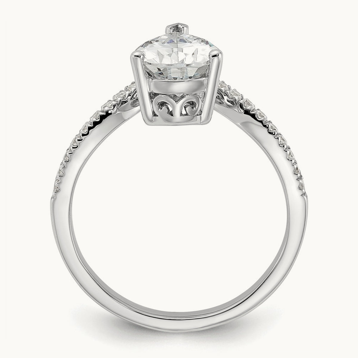 Asymmetric Pear Semi-Mount Engagement Ring, 0.20 ct tw